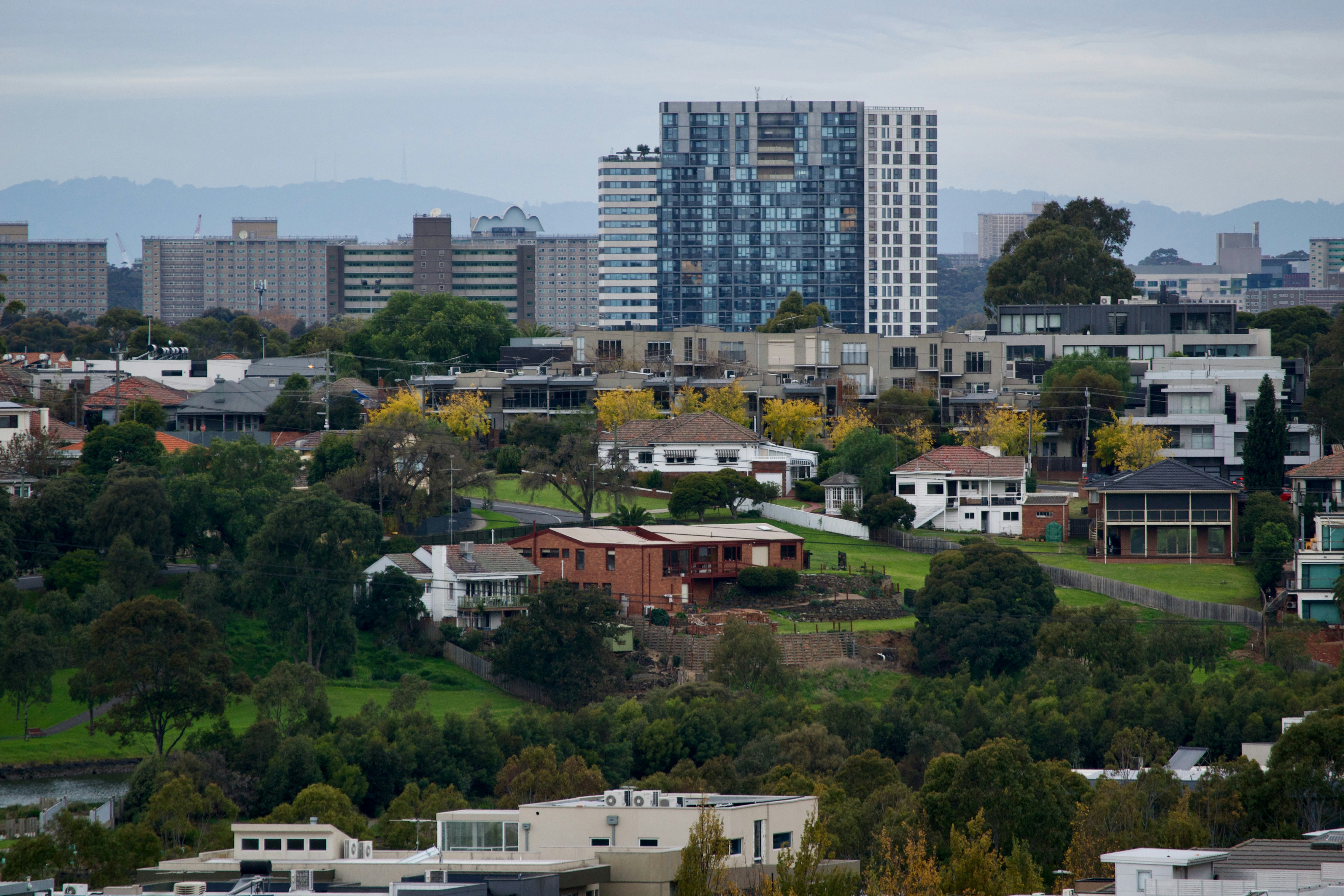a view of a city with lots of tall buildings