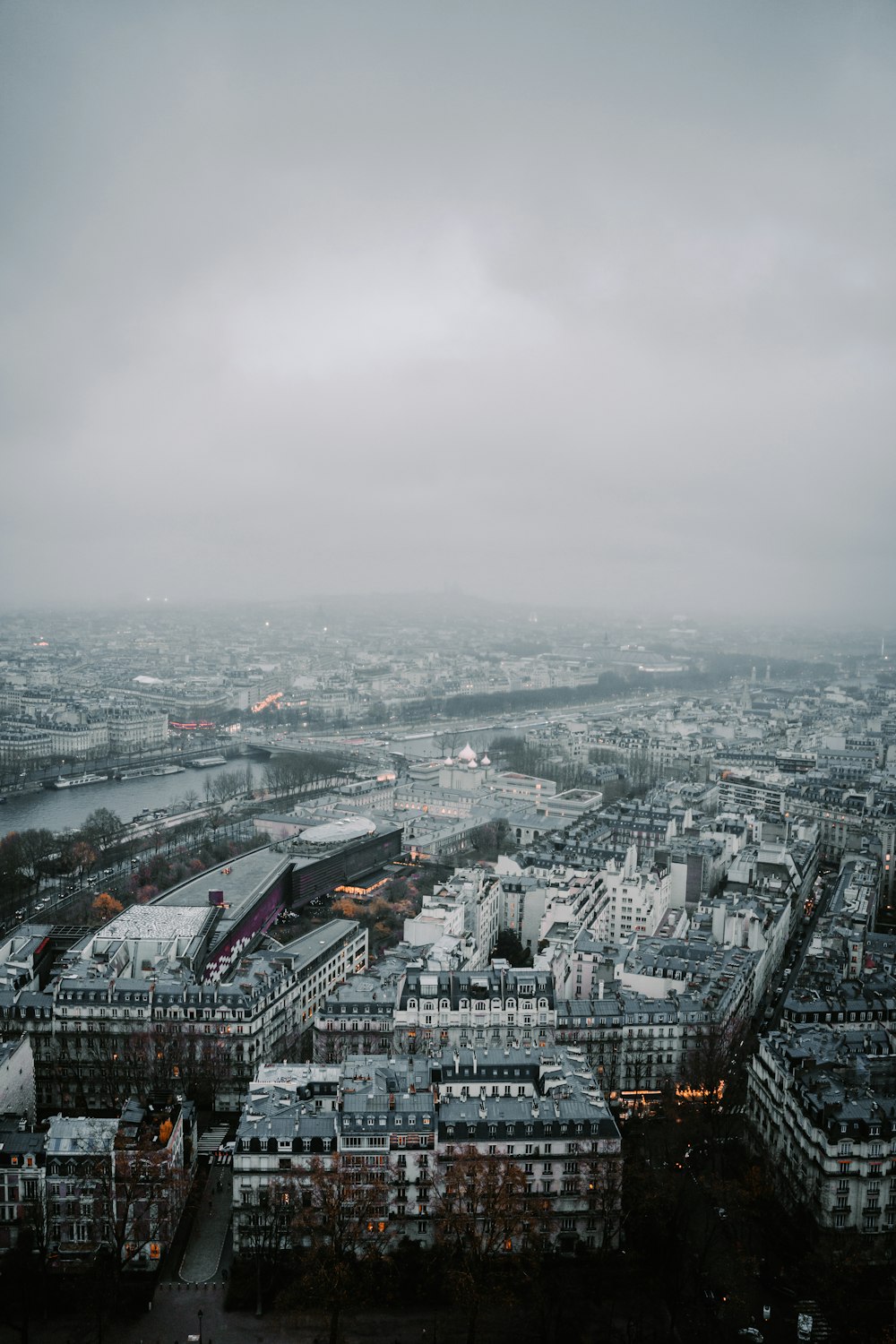 a view of the city of paris from the top of the eiffel tower