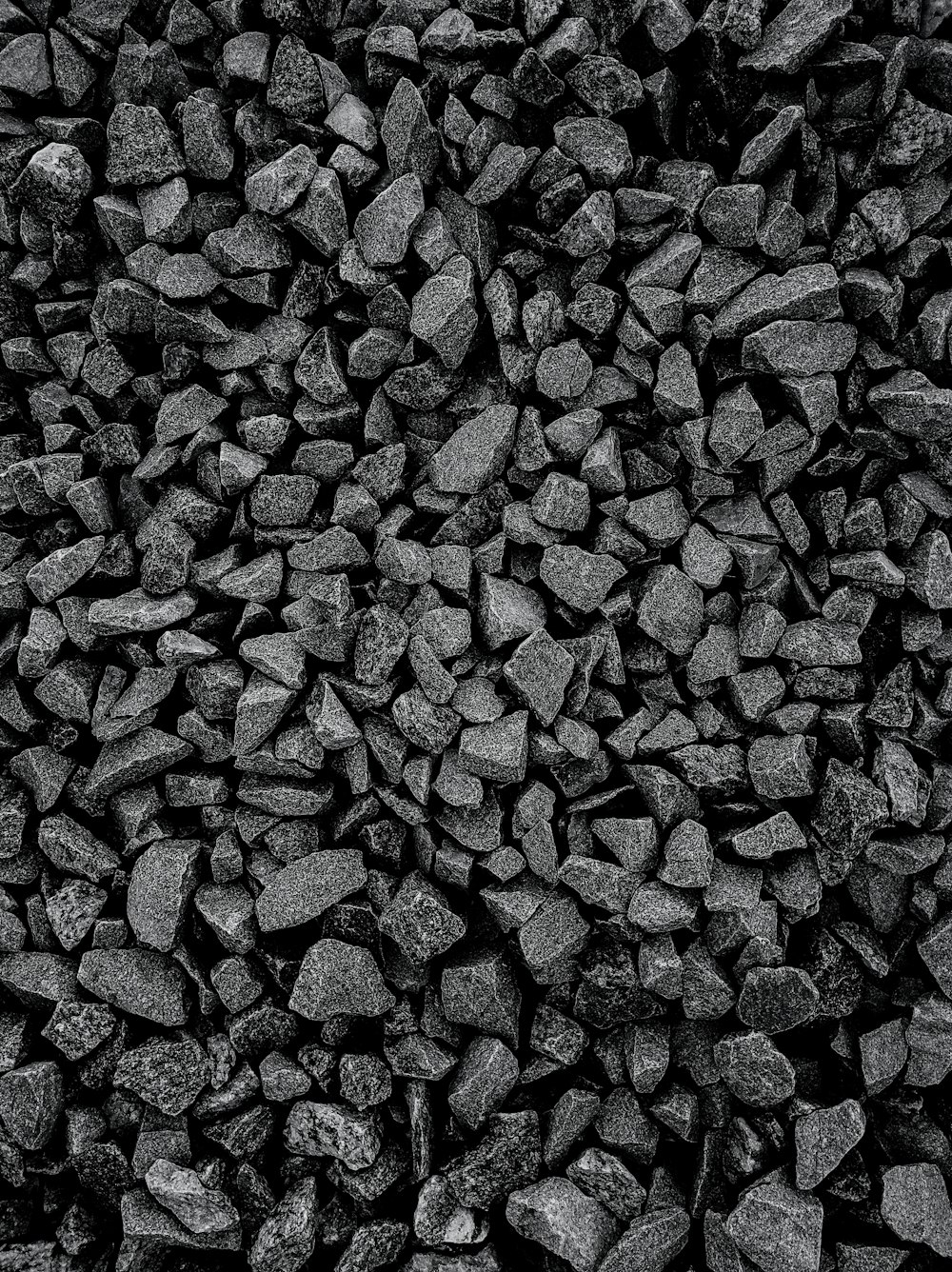 a black and white photo of a pile of rocks