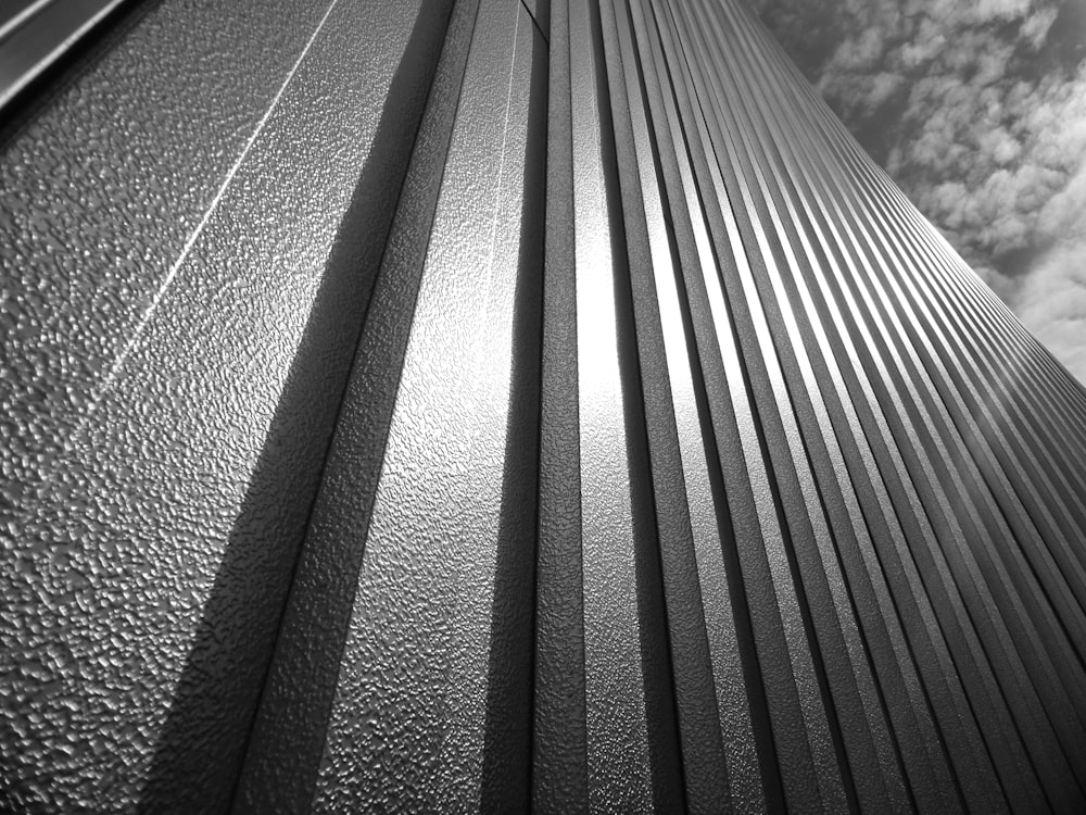 a black and white photo of a tall building