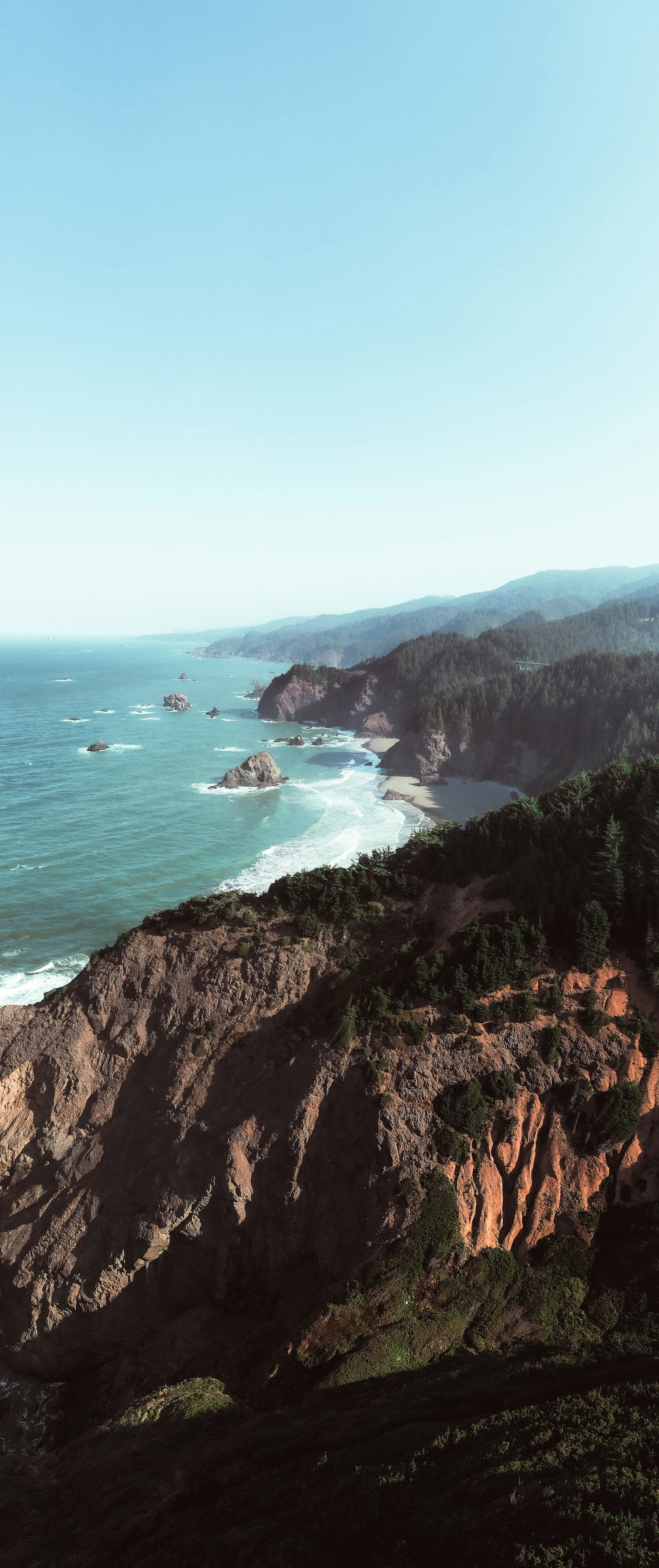 The Oregon coast viewed from above