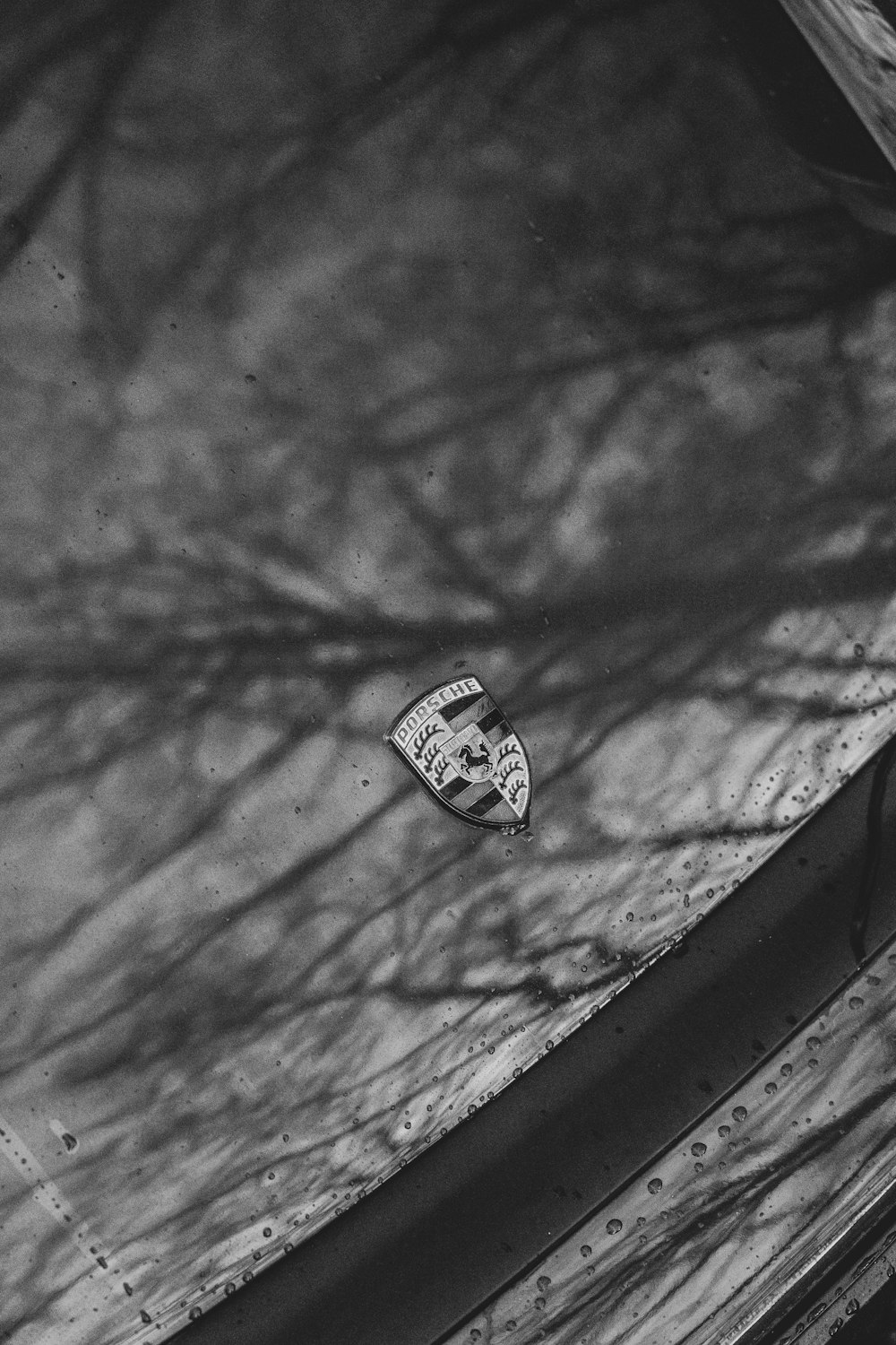 a black and white photo of a skateboard on the ground