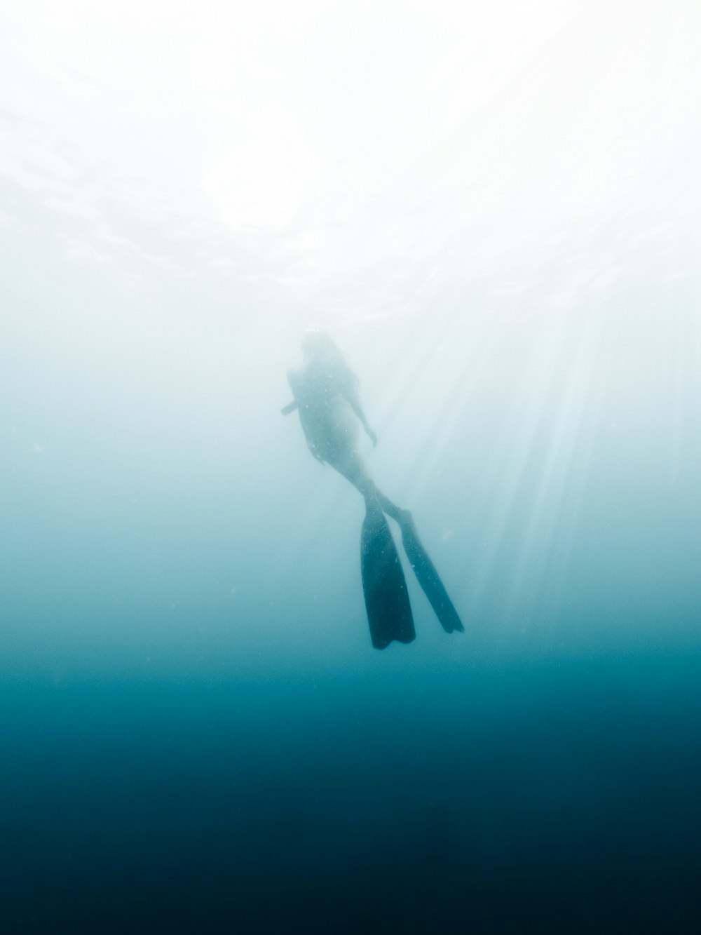 a person in a wet suit swimming in the ocean