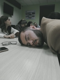 A photo of a monotonous meeting in progress.