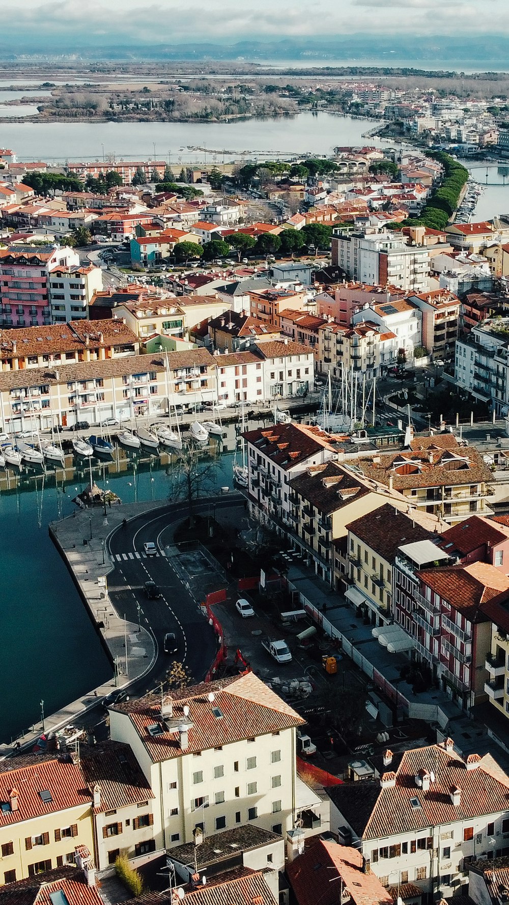 an aerial view of a city with lots of buildings