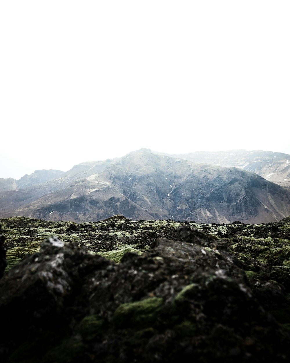 a view of a large mountain in the background