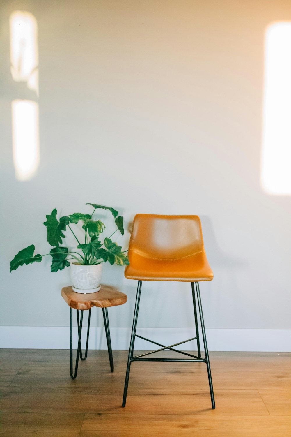 a chair and a table in a room