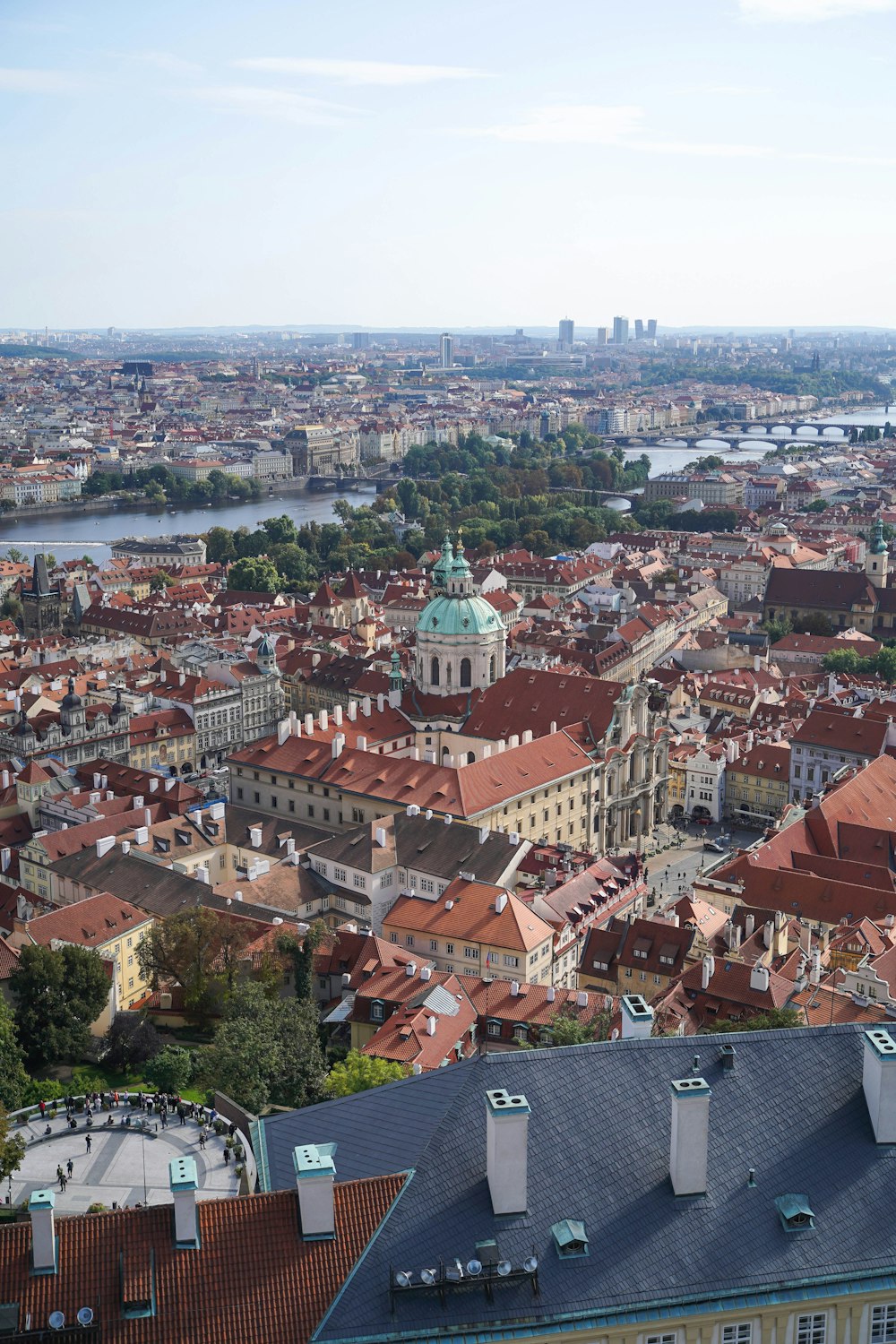 a view of a city from a high point of view