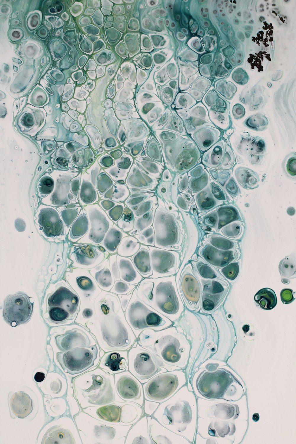 an abstract painting with lots of bubbles in it
