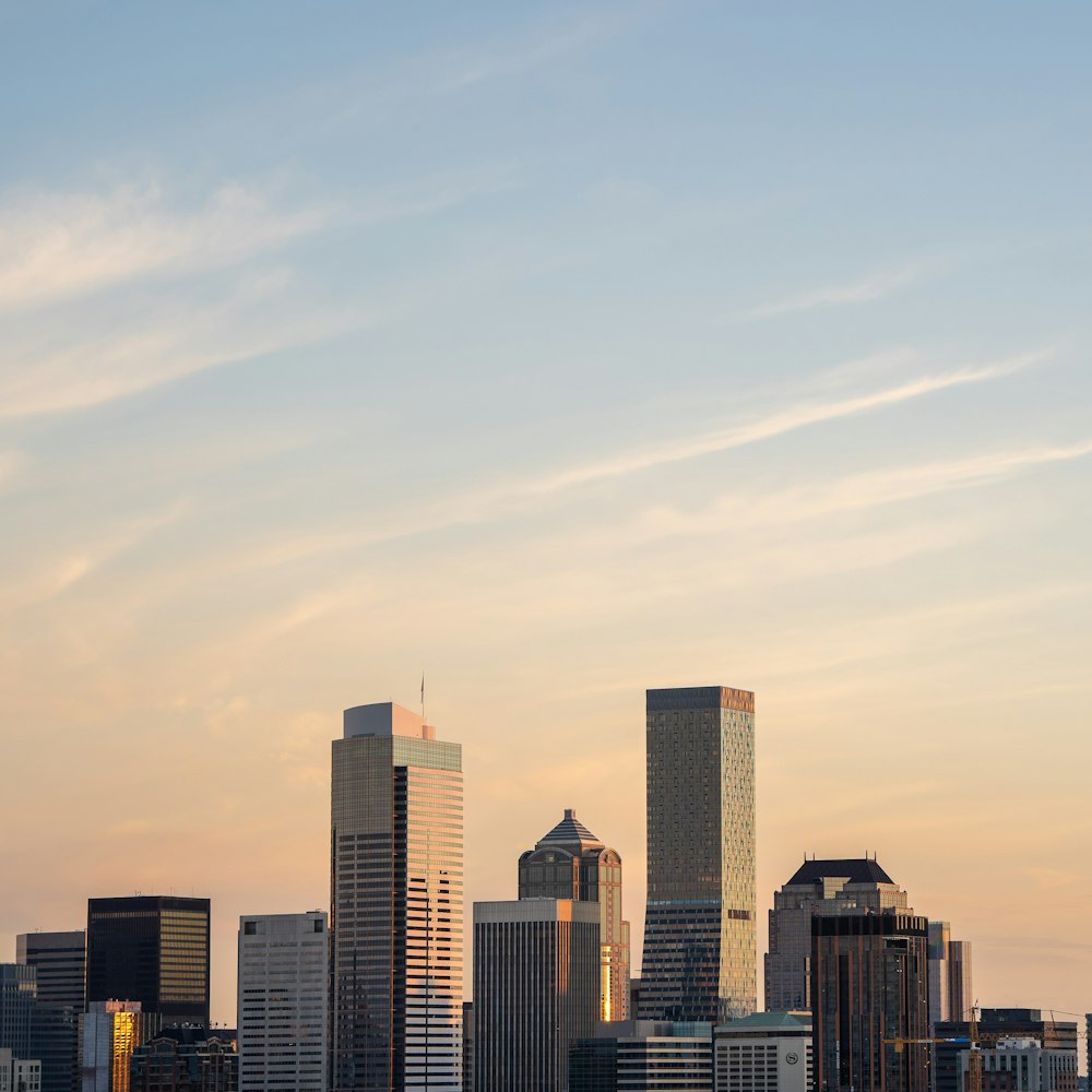 a view of a city with tall buildings