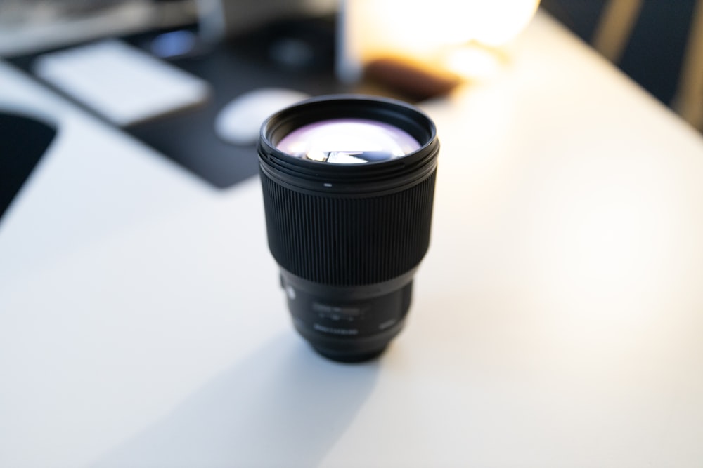 a camera lens sitting on top of a table