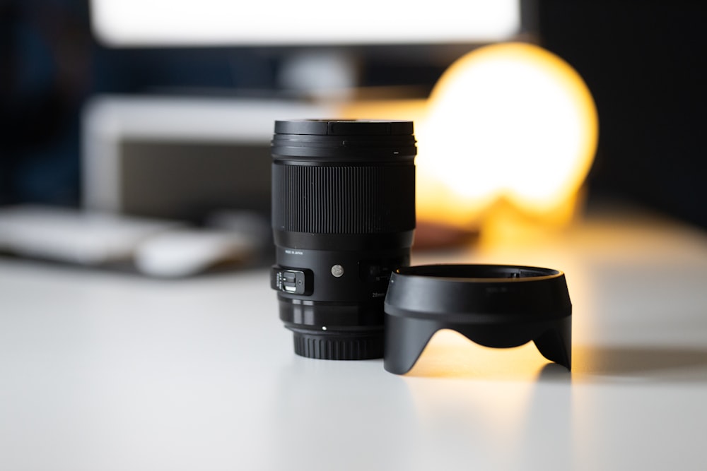 a camera lens sitting on top of a table