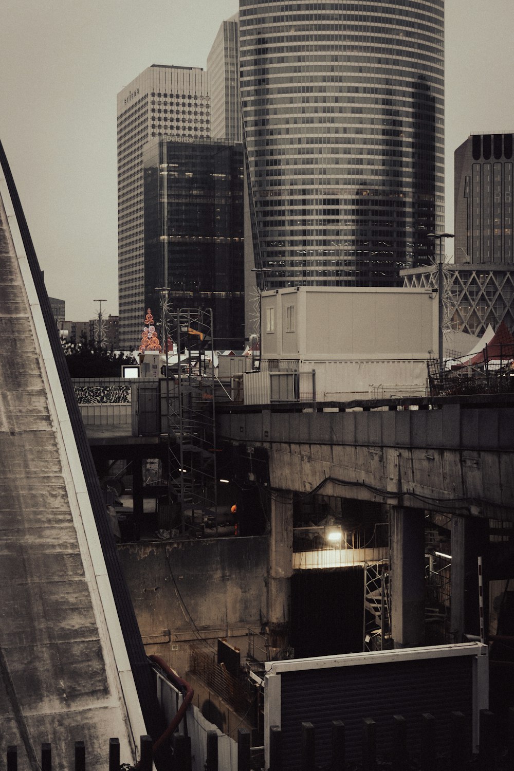 a view of a city with tall buildings