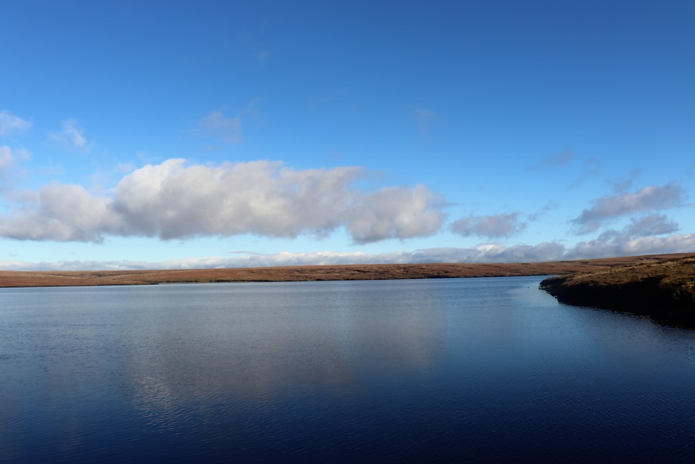 a large body of water surrounded by land