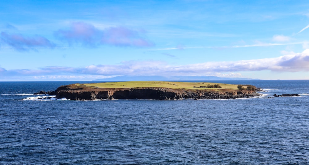 a small island in the middle of the ocean