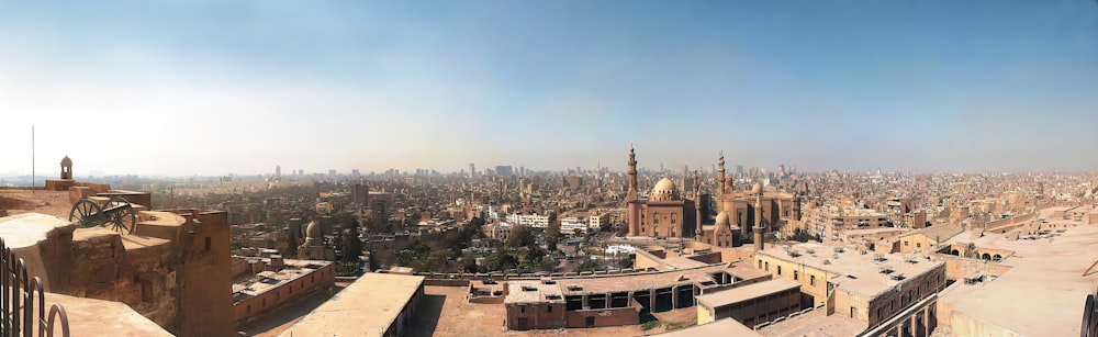 a view of a city from a tall building