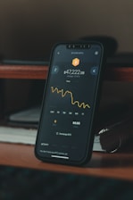 a screen shot of a smart phone sitting on a table