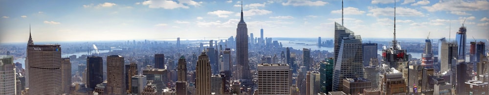 a view of a large city with tall buildings