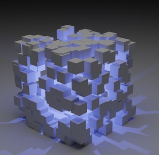 a 3d image of a cube made of cubes