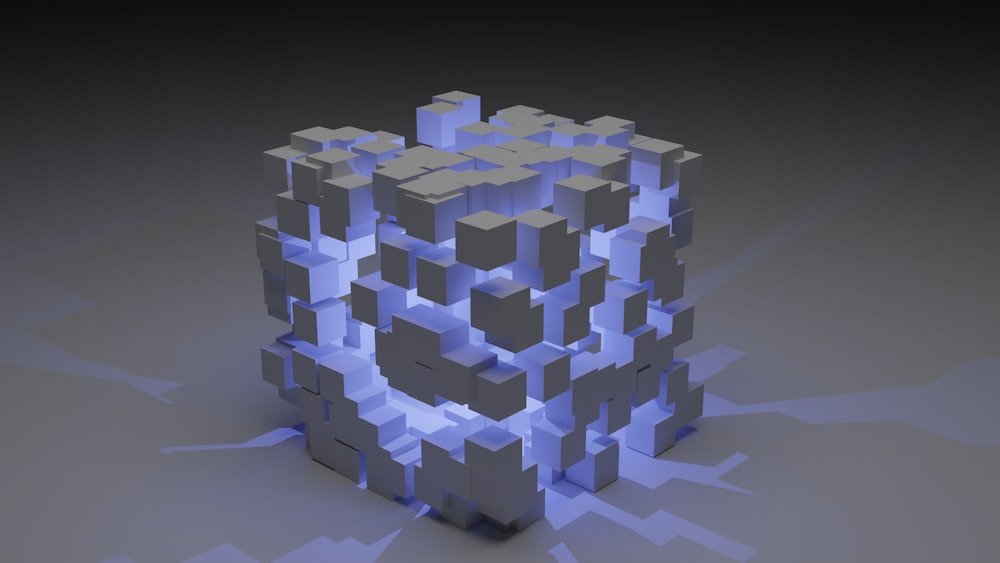 Uma imagem 3D de um cubo feito de cubos