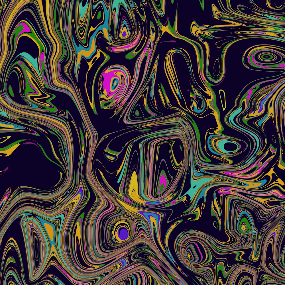 an abstract background of multicolored lines and swirls