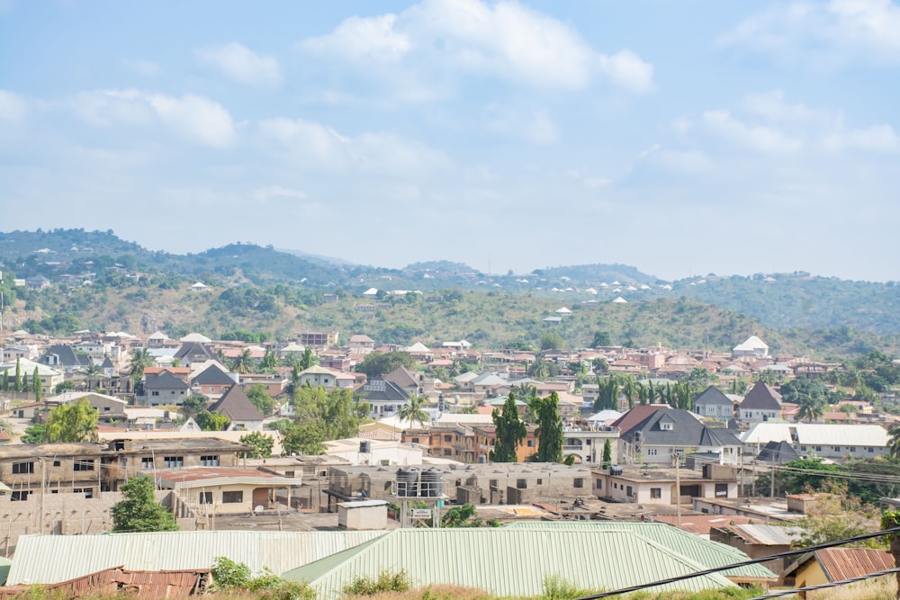 a view of a city from a hill