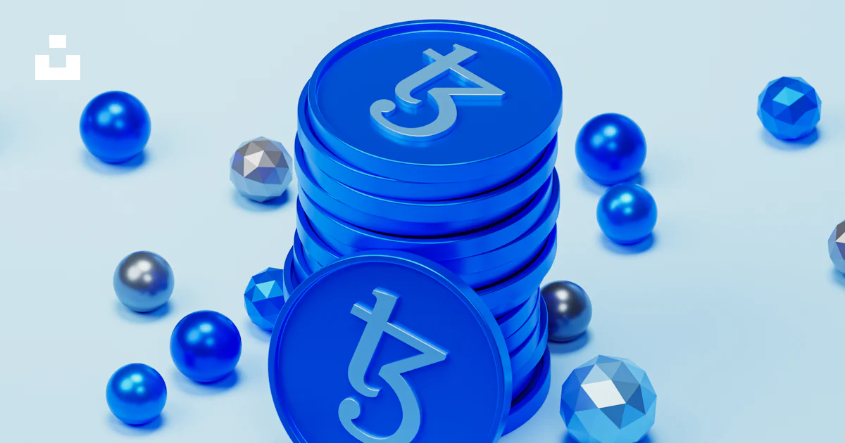 A stack of blue tokens sitting on top of a table photo – Free ...