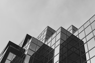 a black and white photo of a tall building