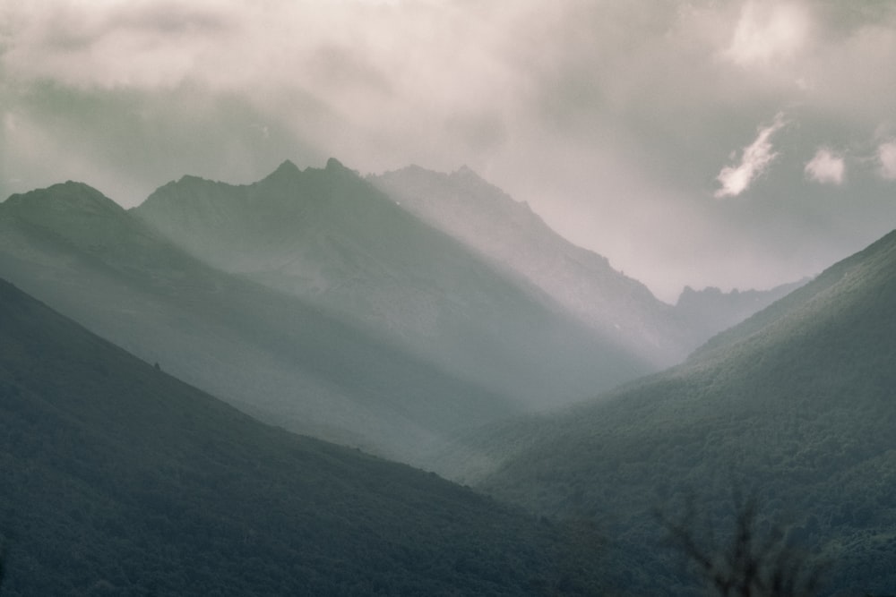 a view of a mountain range from a distance