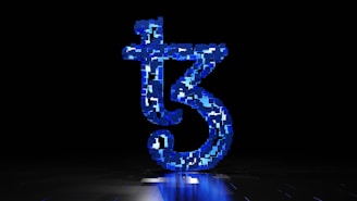 the number five is made up of blue pixels