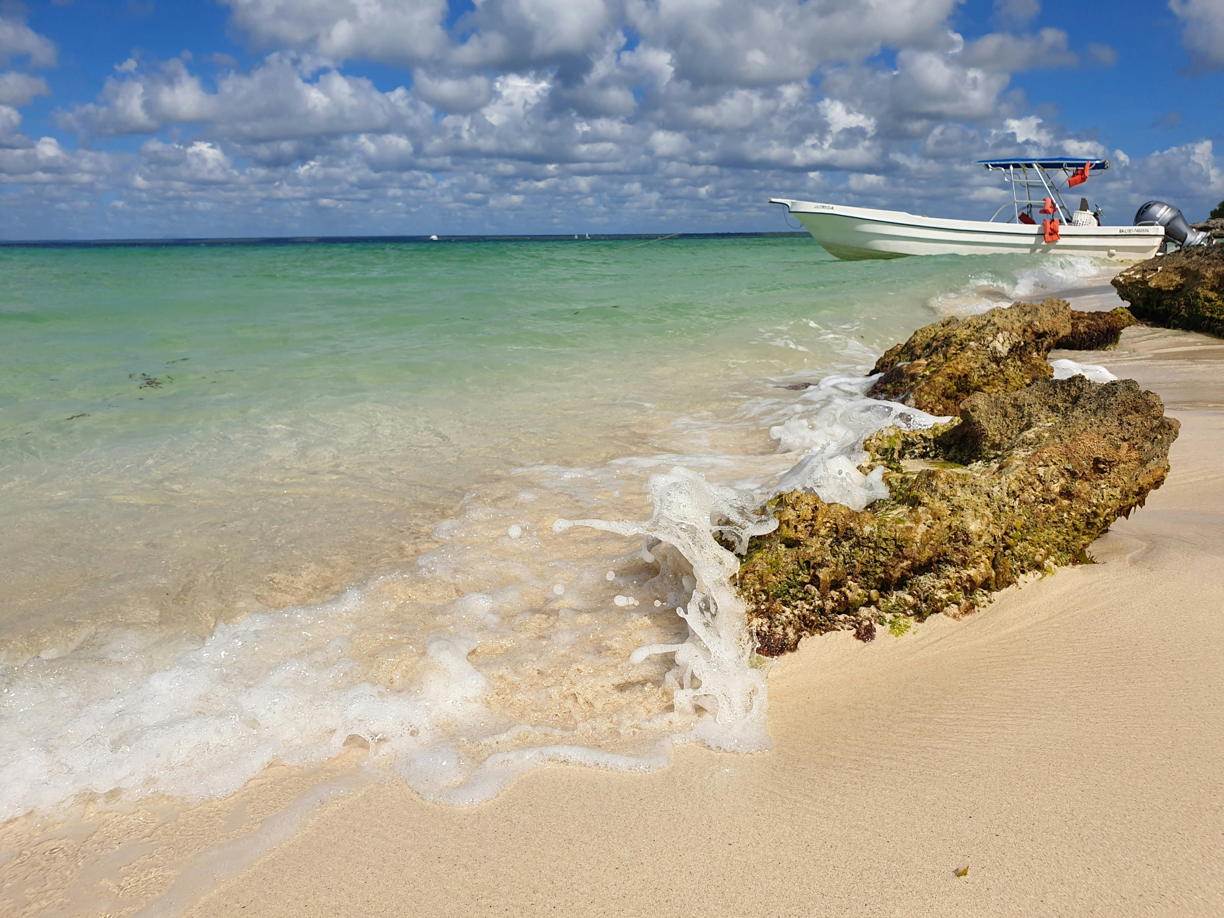 a boat that is sitting in the water