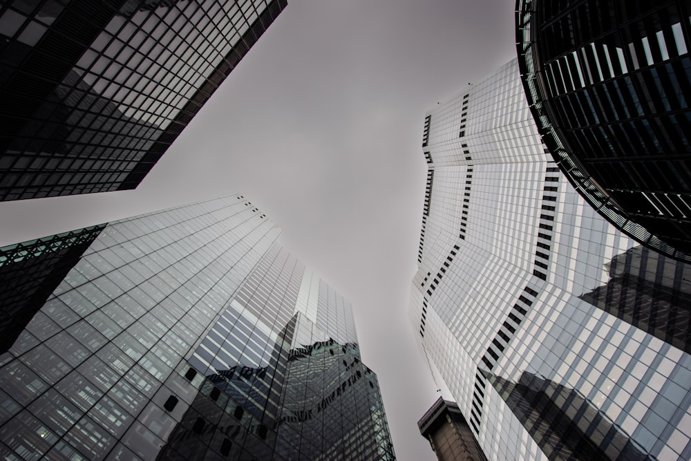 a group of tall buildings in a city