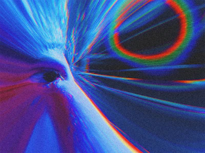 Abstract illustration blending neural networks with an eye.
