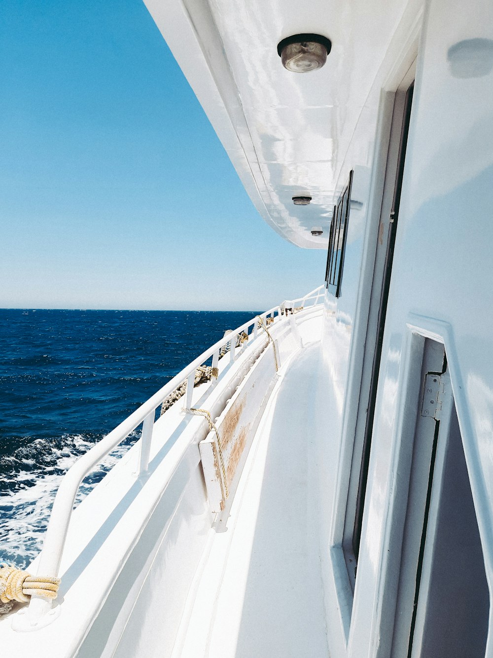 a view of the ocean from a boat