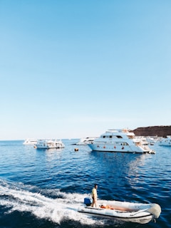 a person on a boat in the water