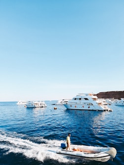 a person on a boat in the water