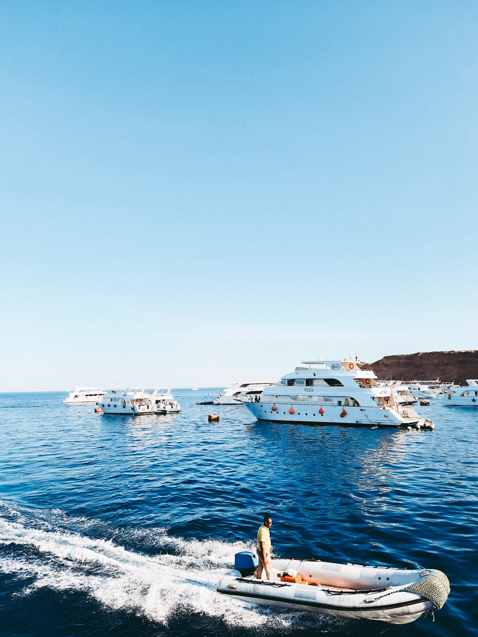 A boat on the Gulf of Aqaba, just off Sharm El Sheikh.