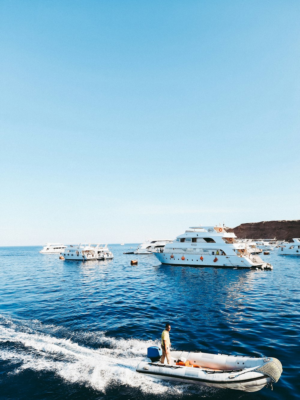 a person on a boat in the water