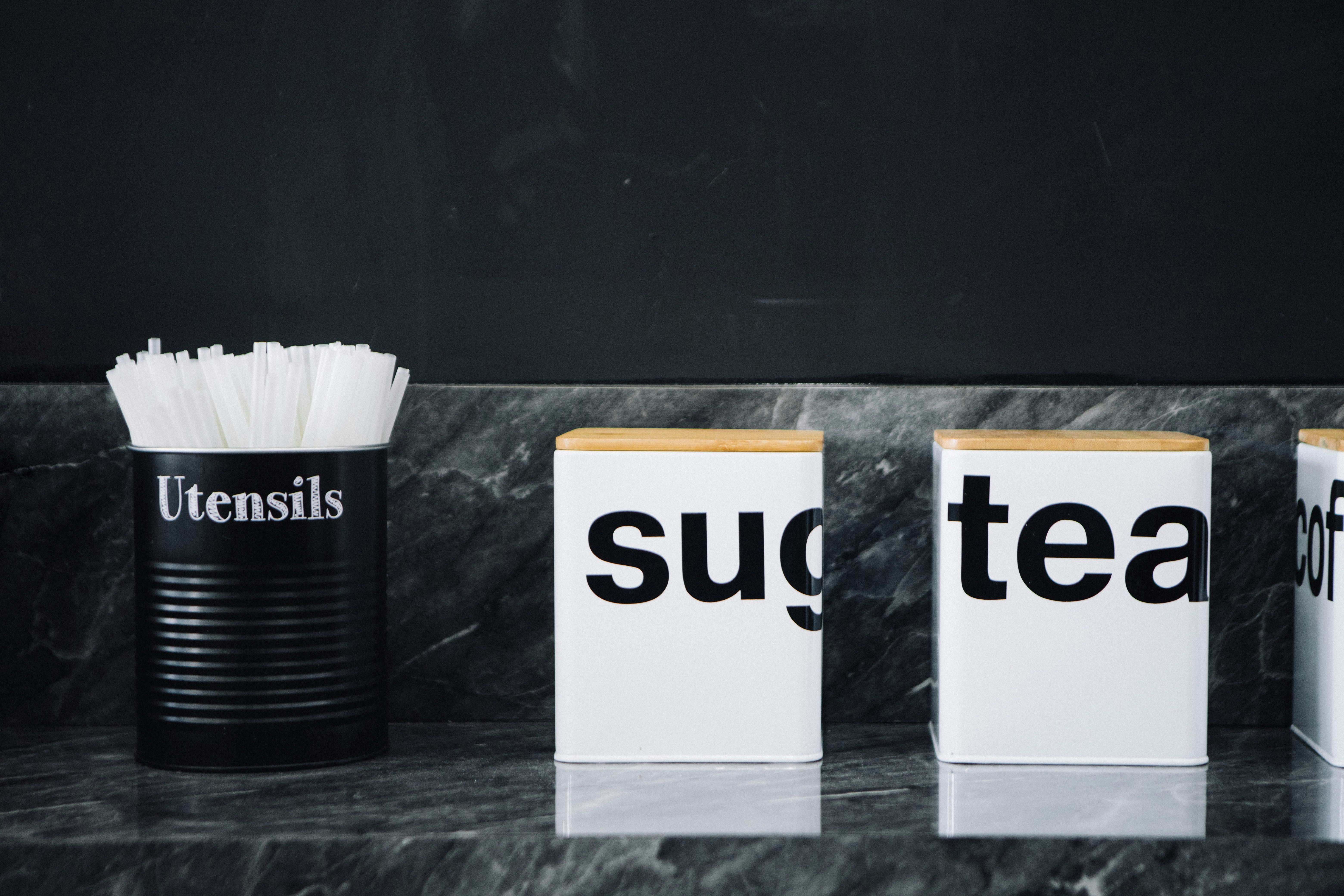 a couple of boxes sitting on top of a counter