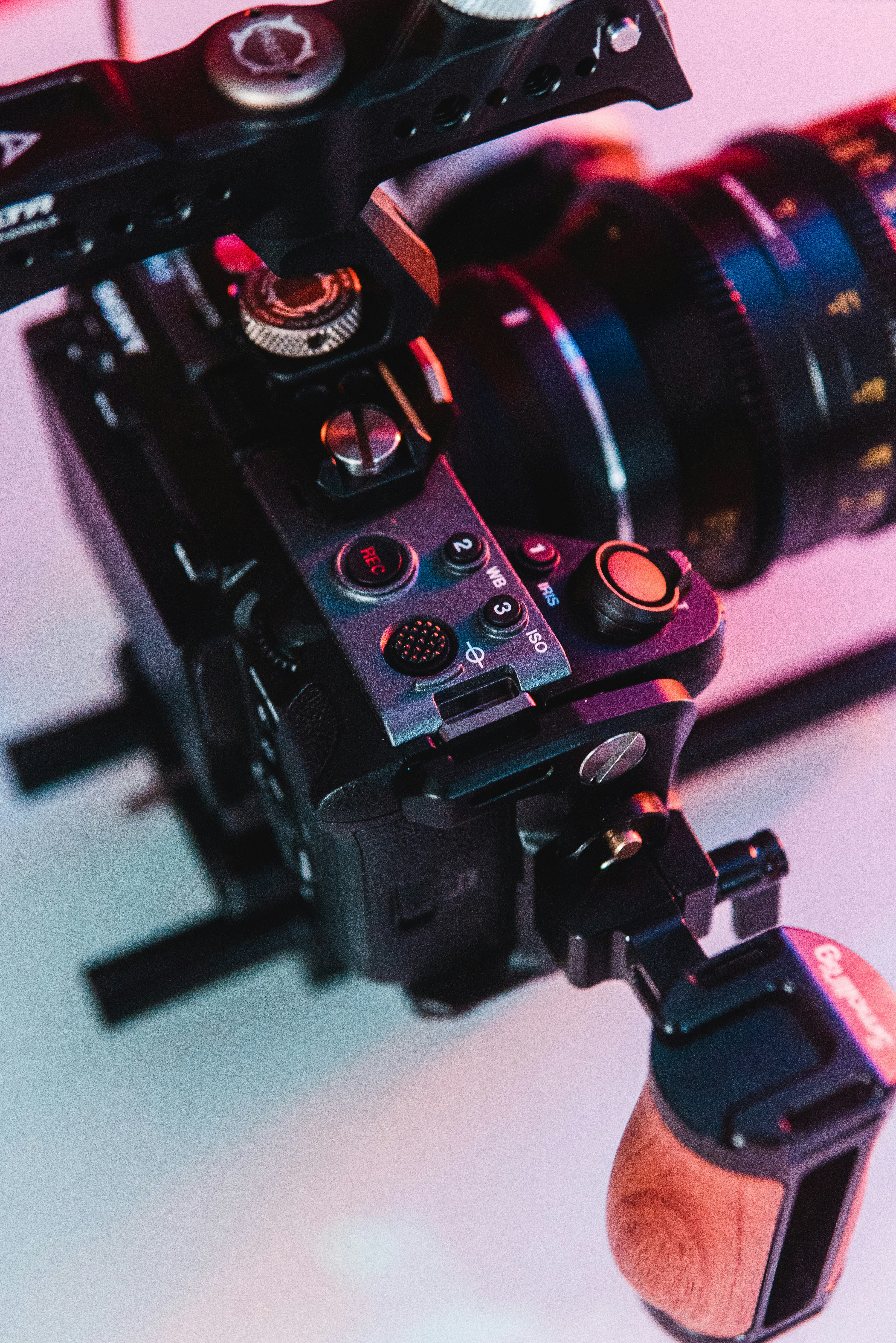 a close up of a camera on a tripod