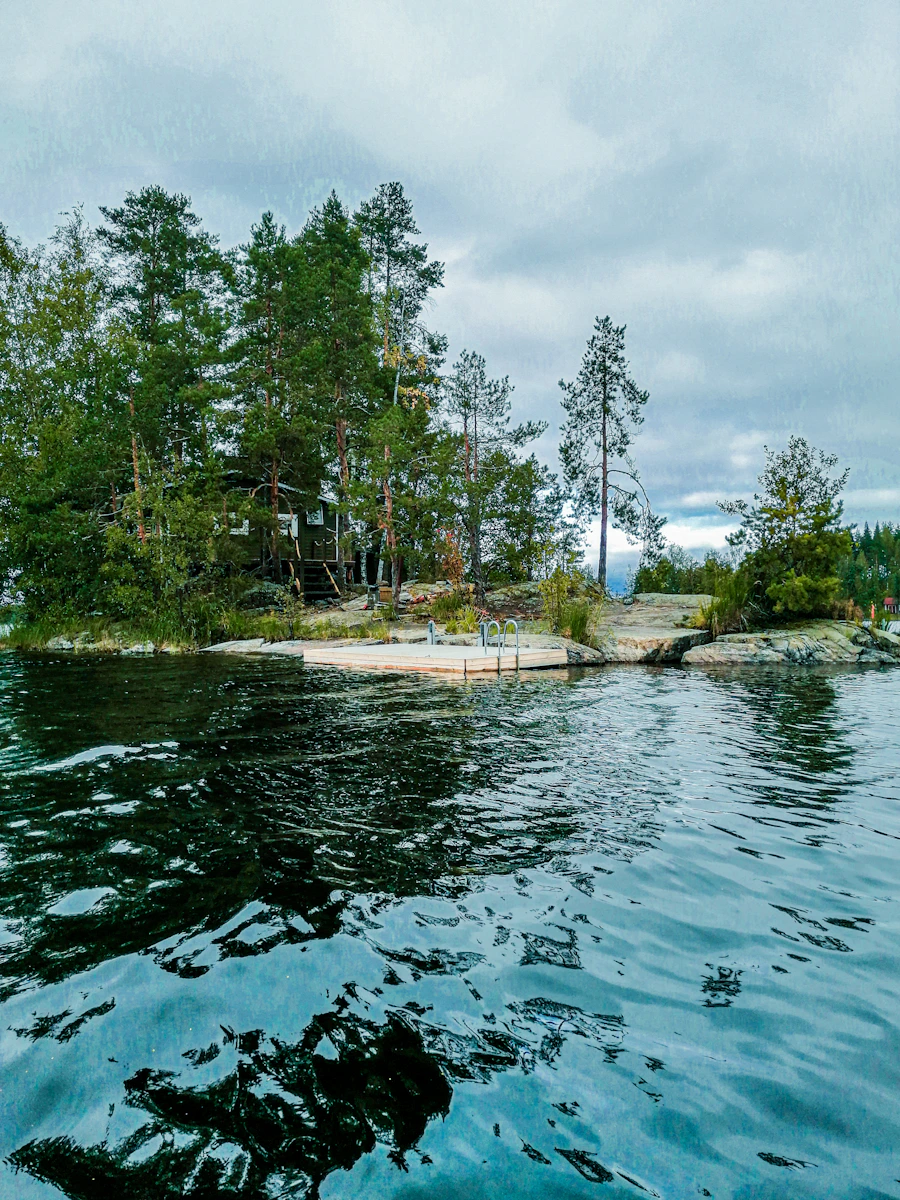 Wooded island on Lake Saimaa in Finland