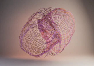 a ball of yarn that is on a table