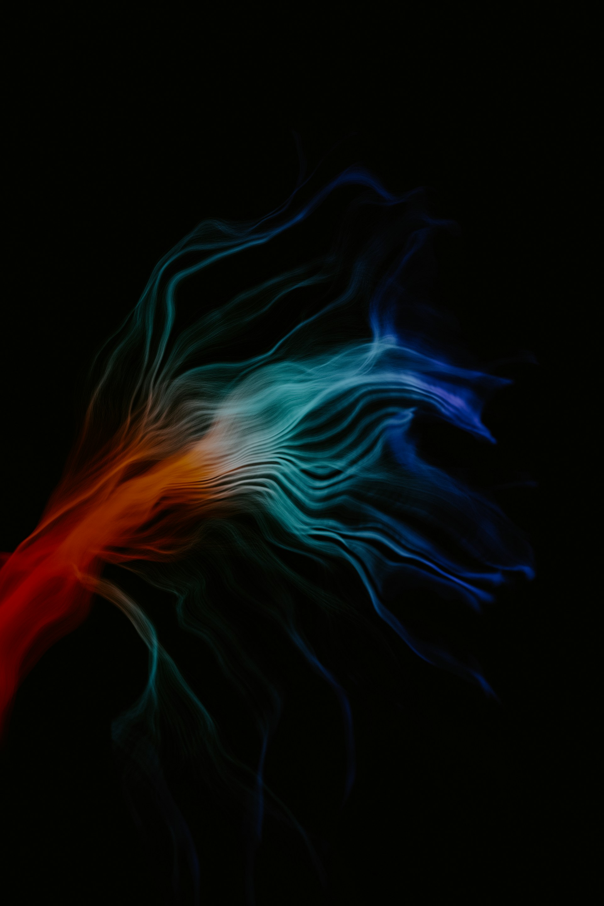 a blurry image of a red, white and blue object