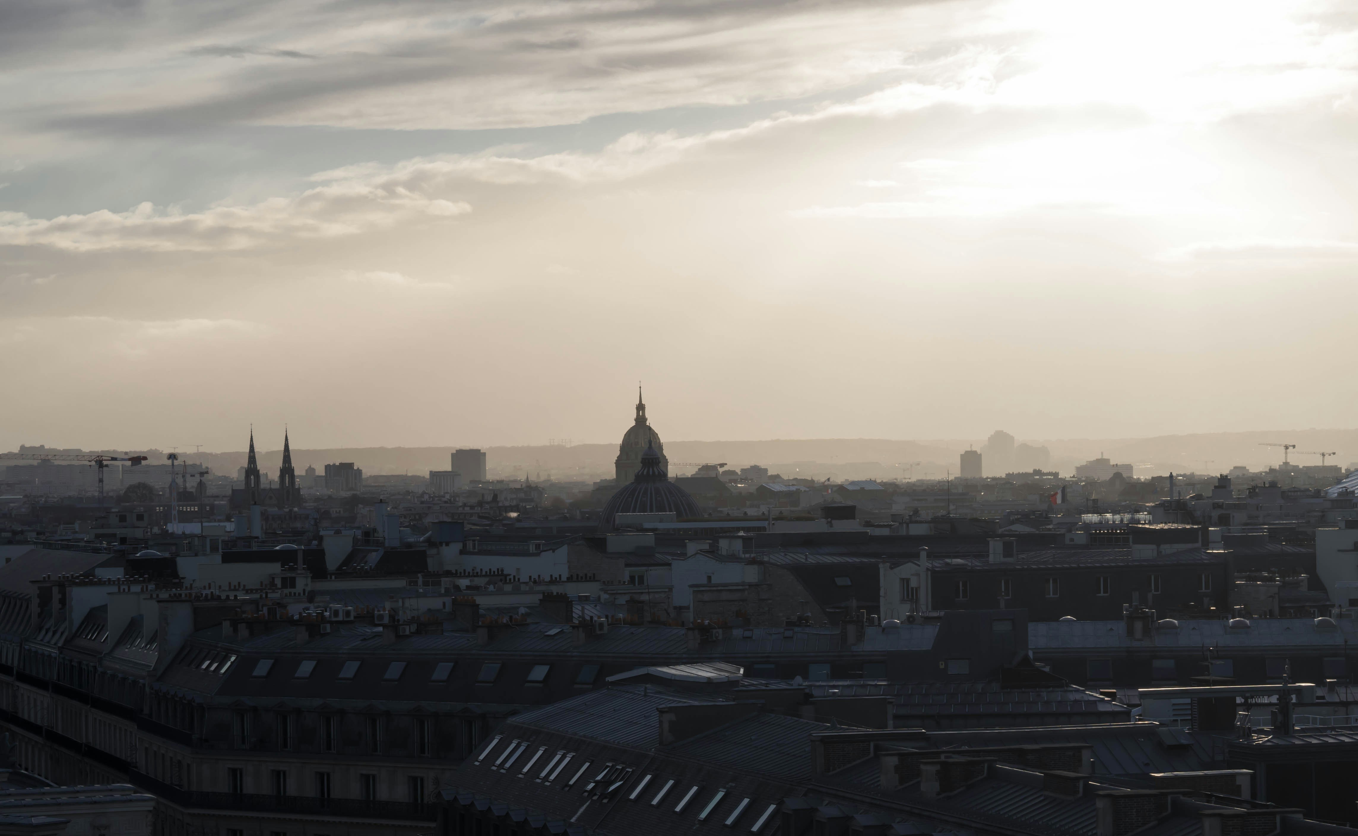a view of a city from the top of a building