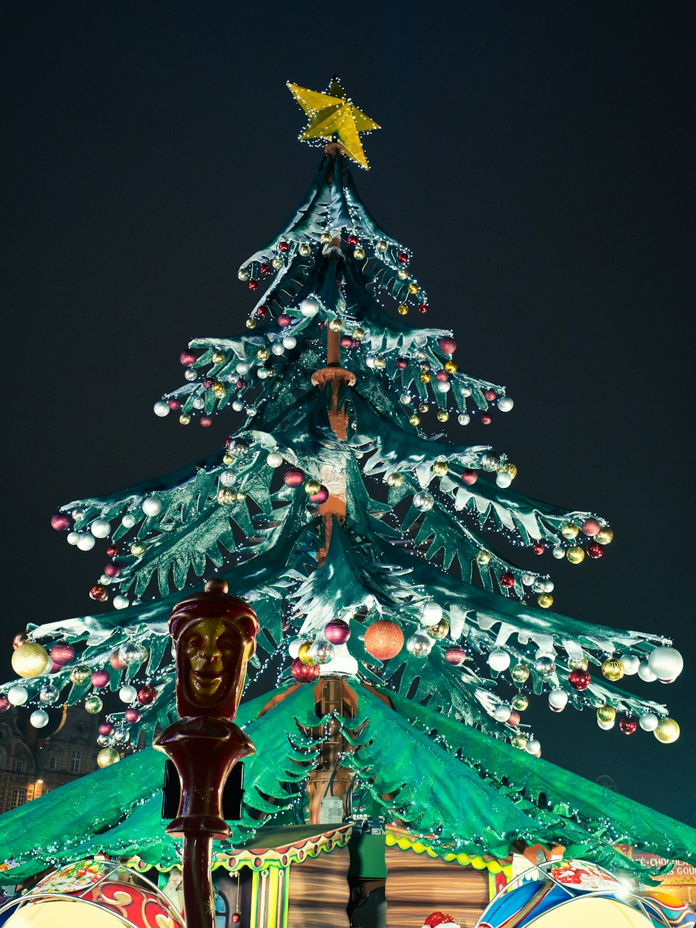 a close up of a decorated tree