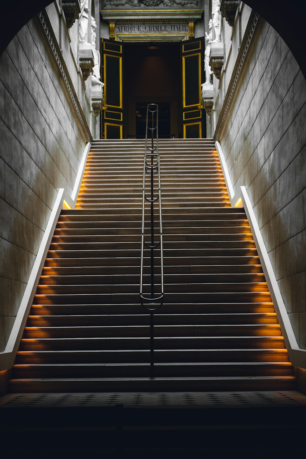 a set of stairs leading up to a building