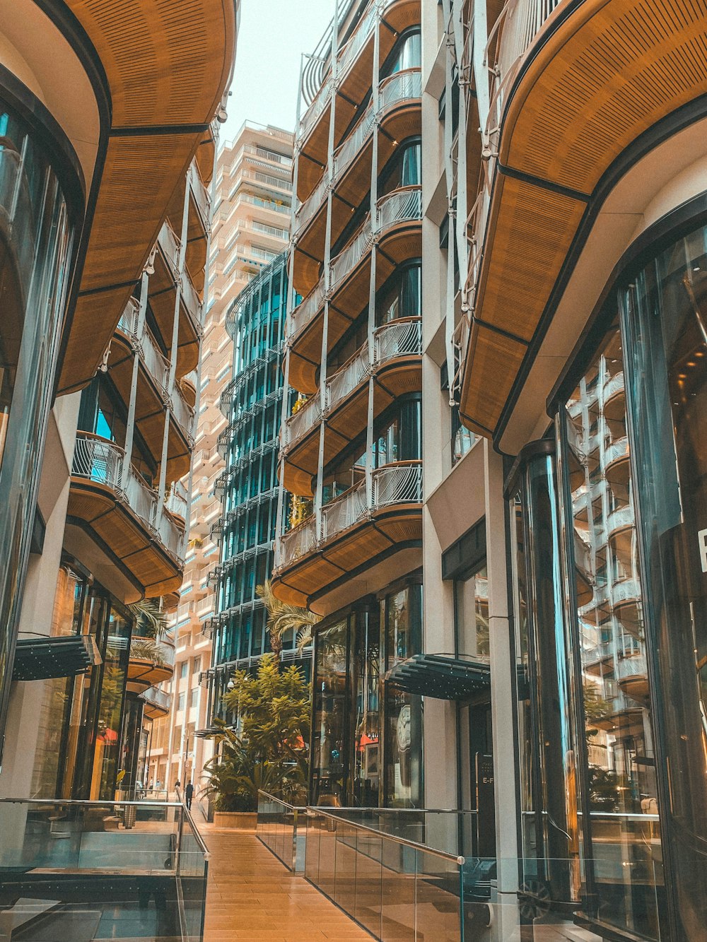 a large building with a lot of windows next to it