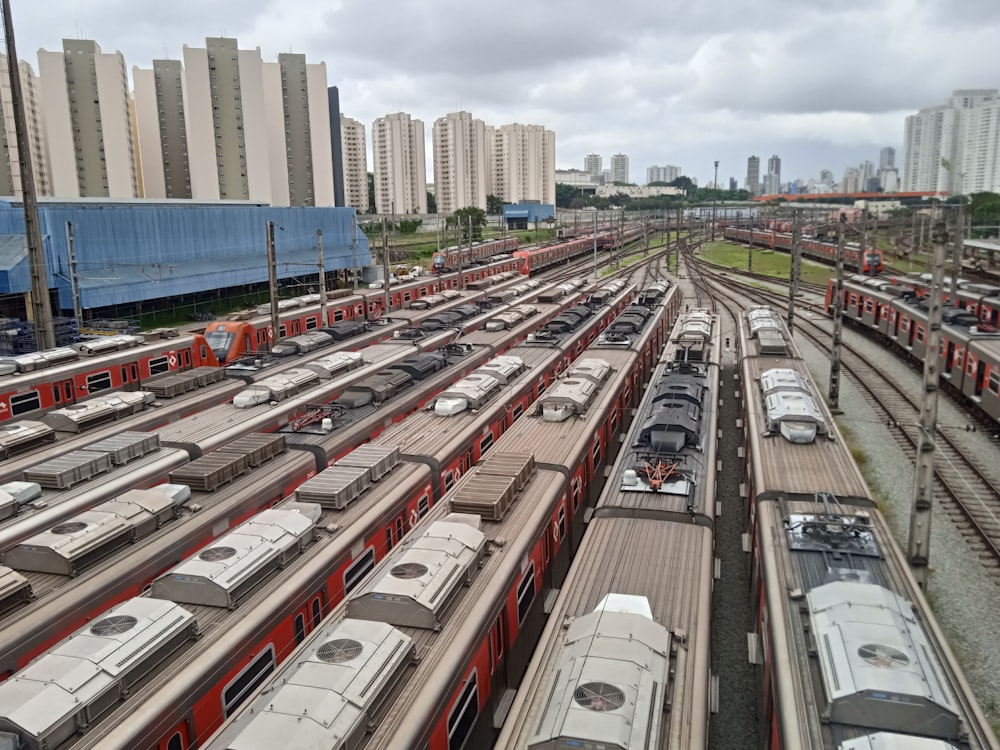 a train yard filled with lots of trains