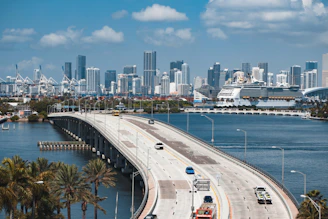 a large bridge over a large body of water
