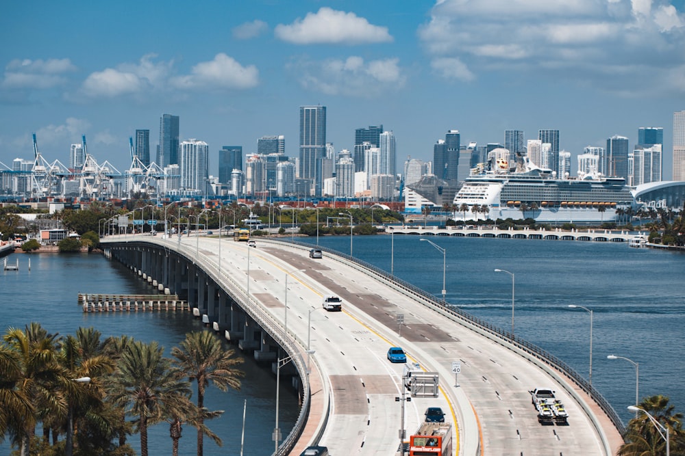 a large bridge over a large body of water